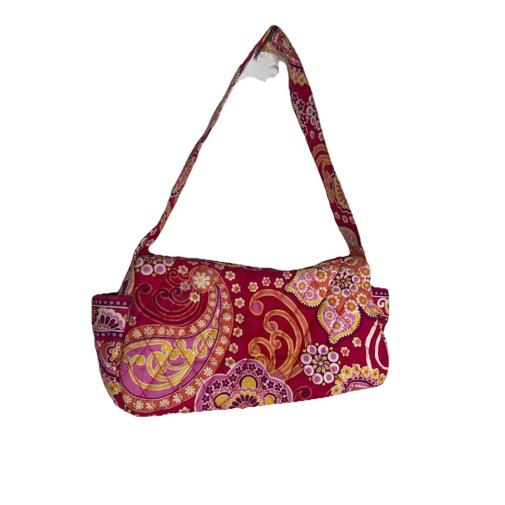 Vera Bradley Floral Micro Shoulder Bag Raspberry Fizz Retired Y2K Cottage Core